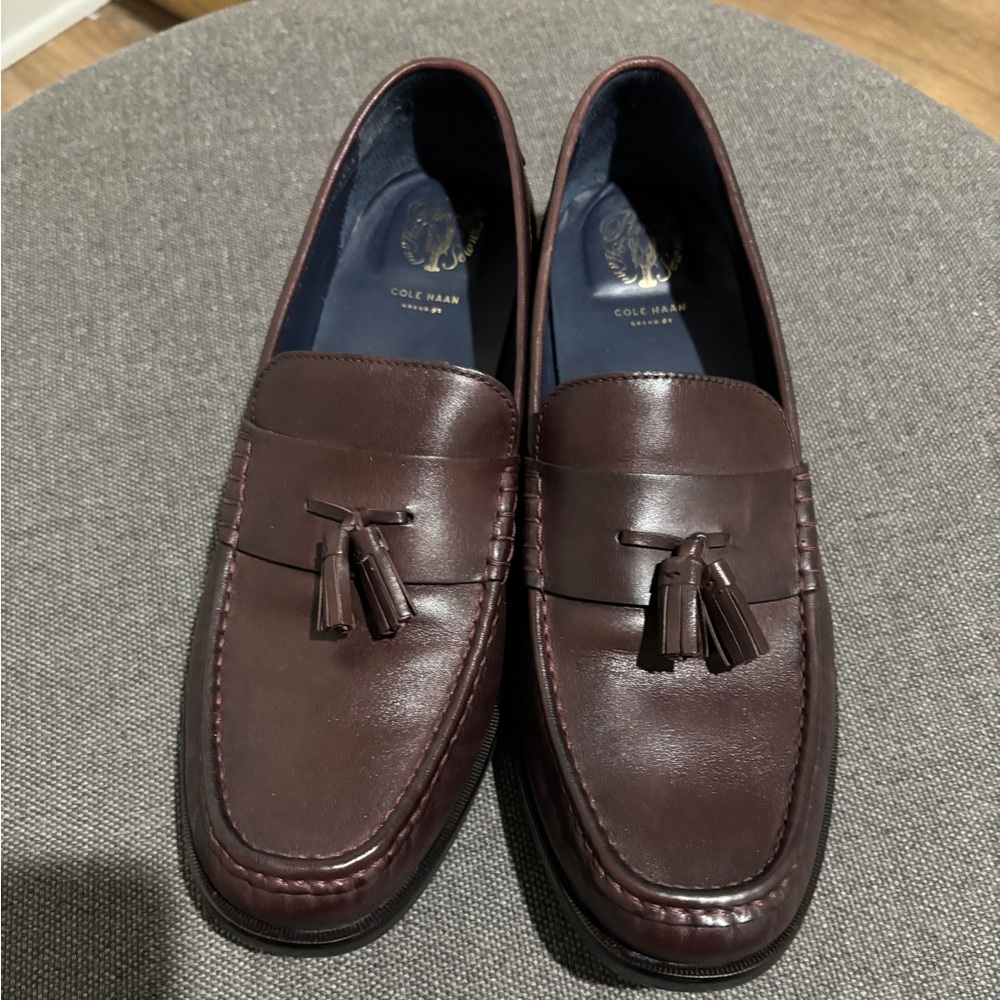 Cole Haan Brown Leather Tassel Loafers